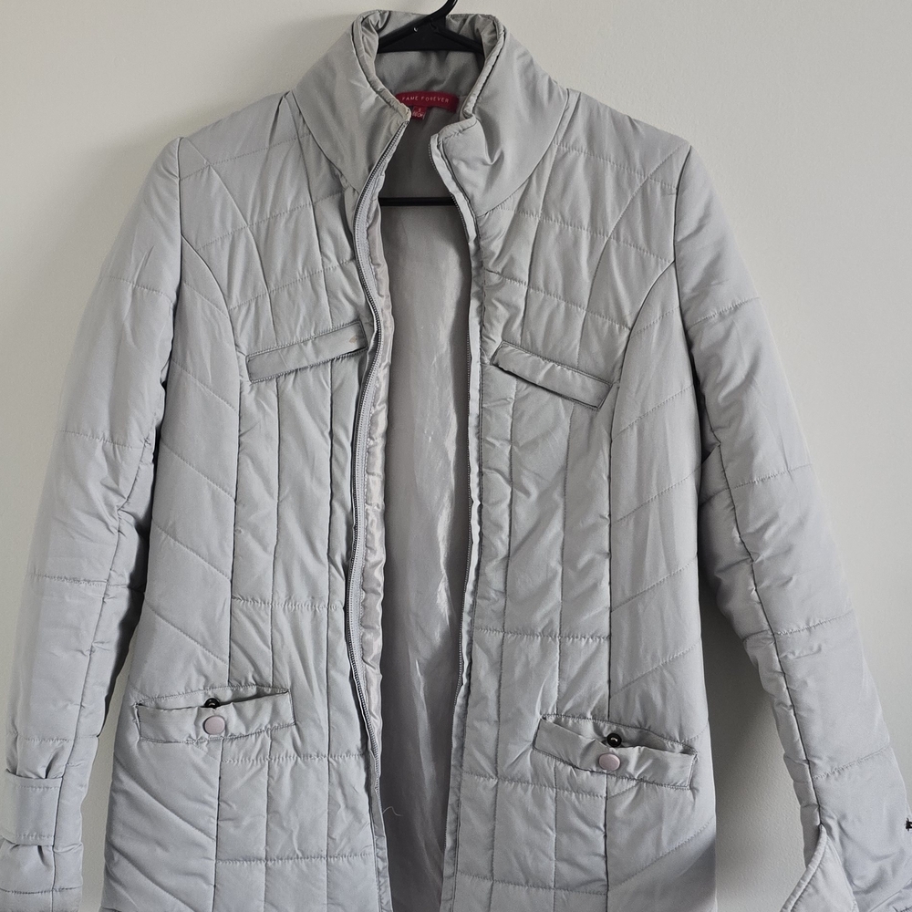Forever 21 Gray Quilted Jacket